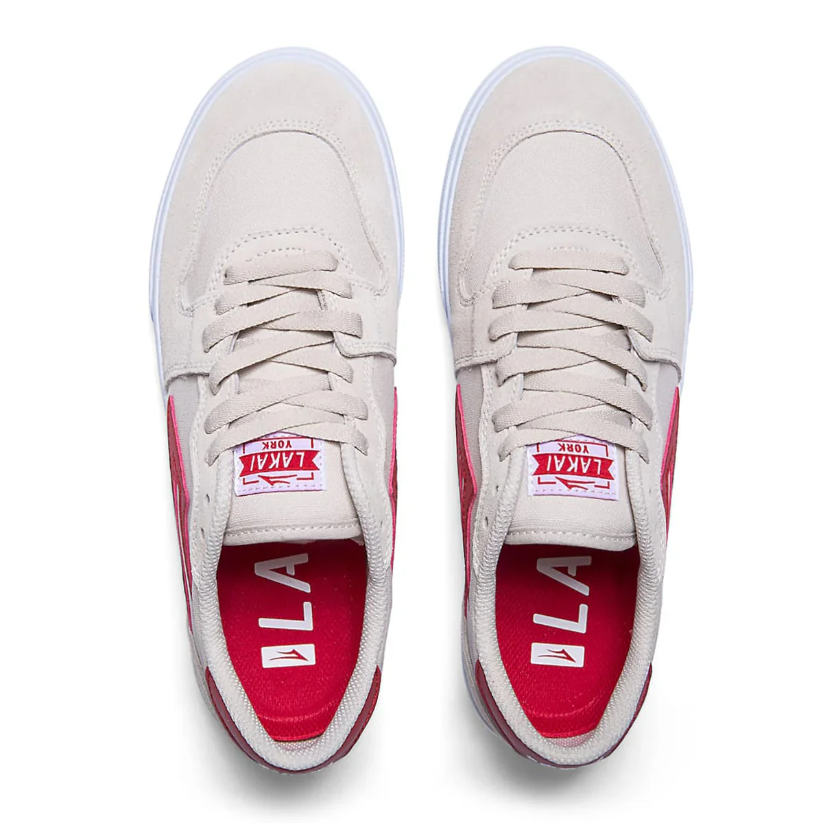 Lakai York Shoes - White/Red Suede - Image 3