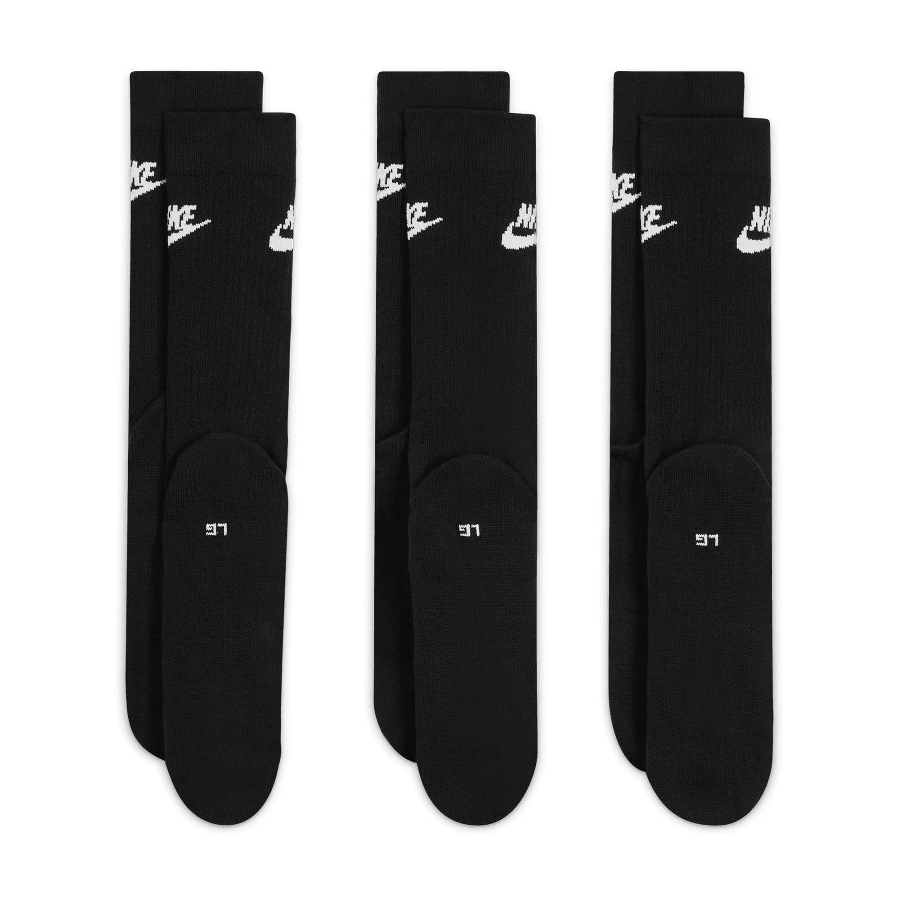 Nike Everyday Essential Crew 3 Pack Socks - Black/White - Image 3