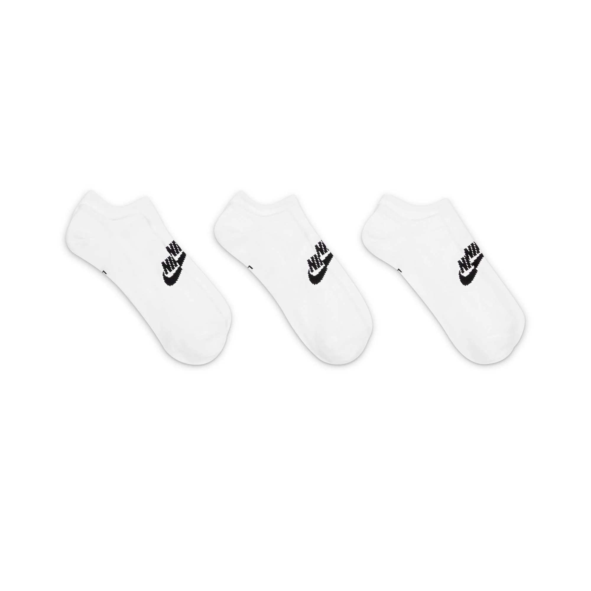 Nike Everyday Essential No Show 3 Pack Socks - White/Black - Image 3