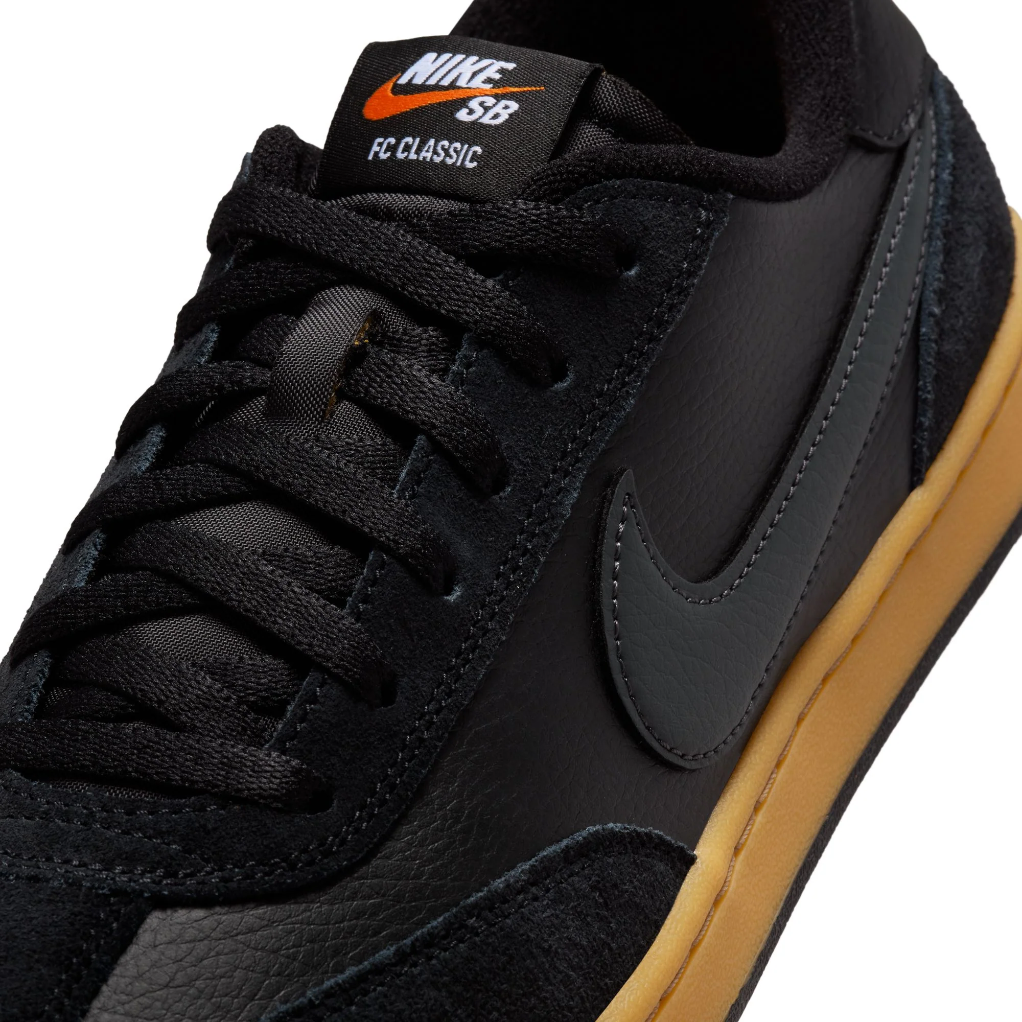 Nike SB FC Classic Shoes - Black/Gum/Anthracite-Vivid Orange - Image 6