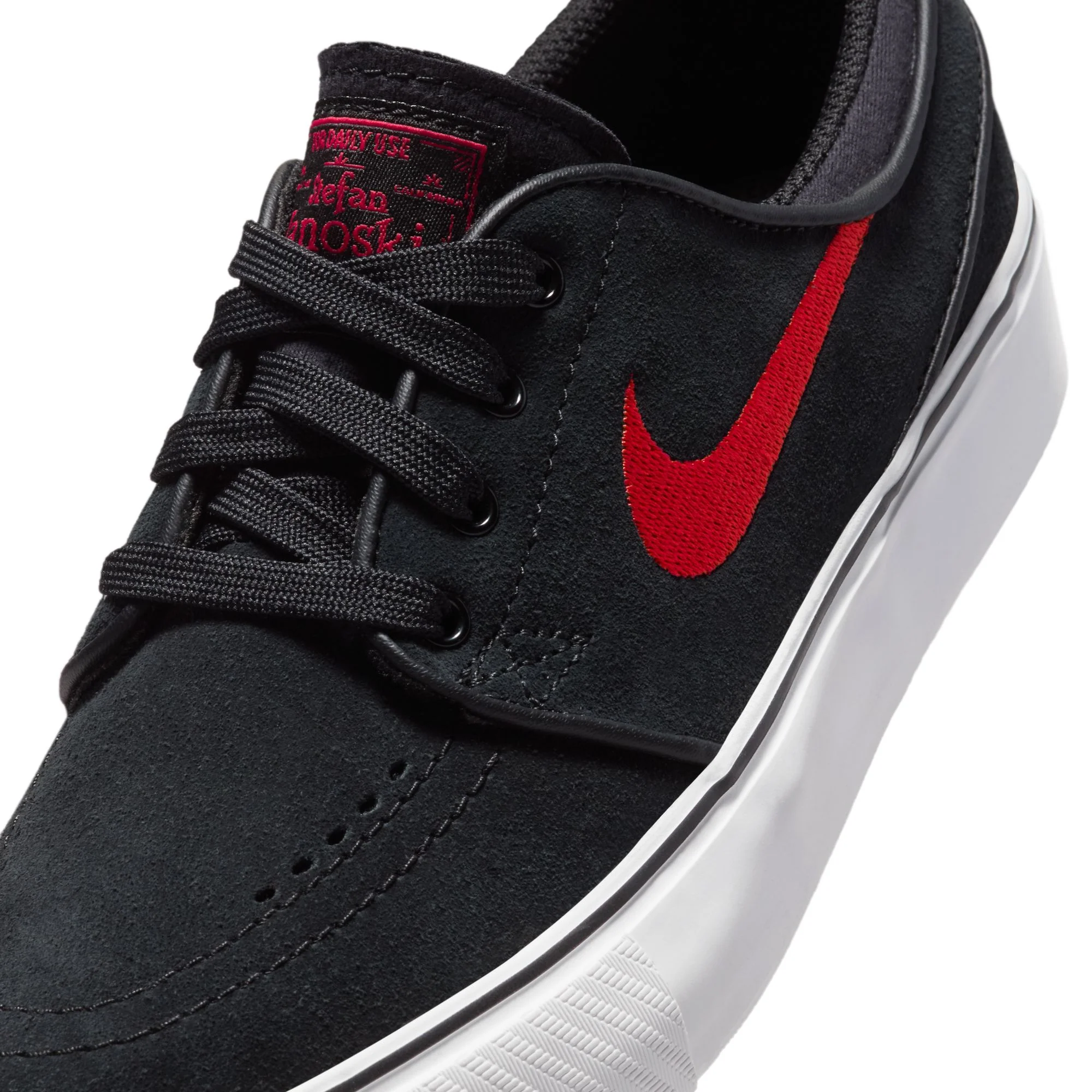 Nike SB Janoski Kids Shoes - Black/University Red-White - Image 7