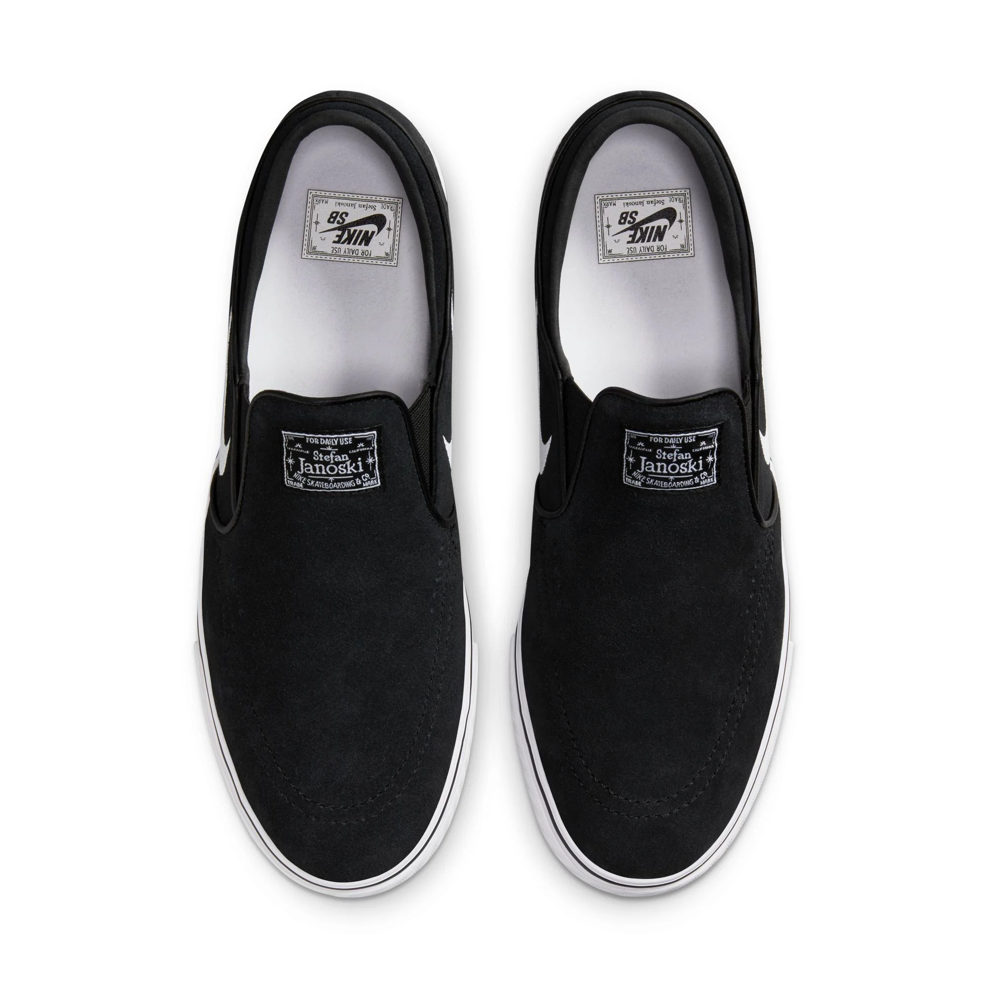 Nike SB Janoski OG+ Slip On Shoes - Black/White-Black - Image 4