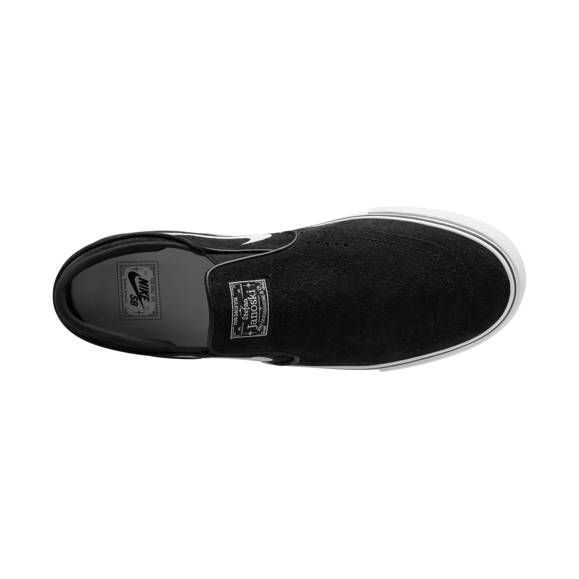 Nike SB Janoski OG+ Slip On Shoes - Black/White-Black - Image 5