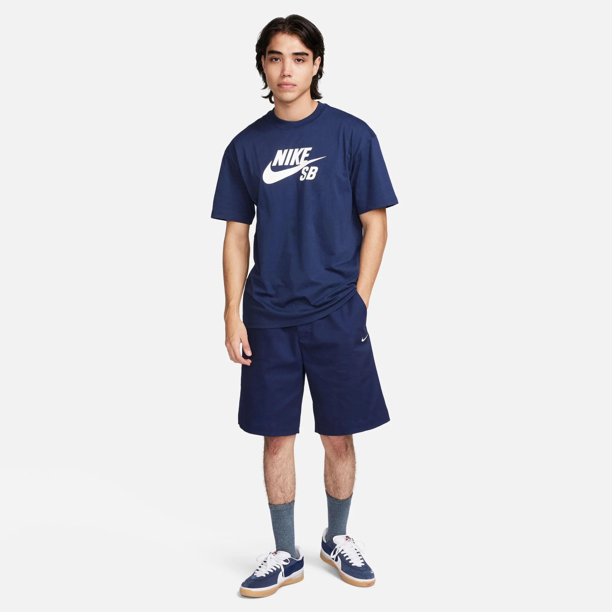 Nike SB Large Icon Logo T-shirt - Midnight Navy - Image 5
