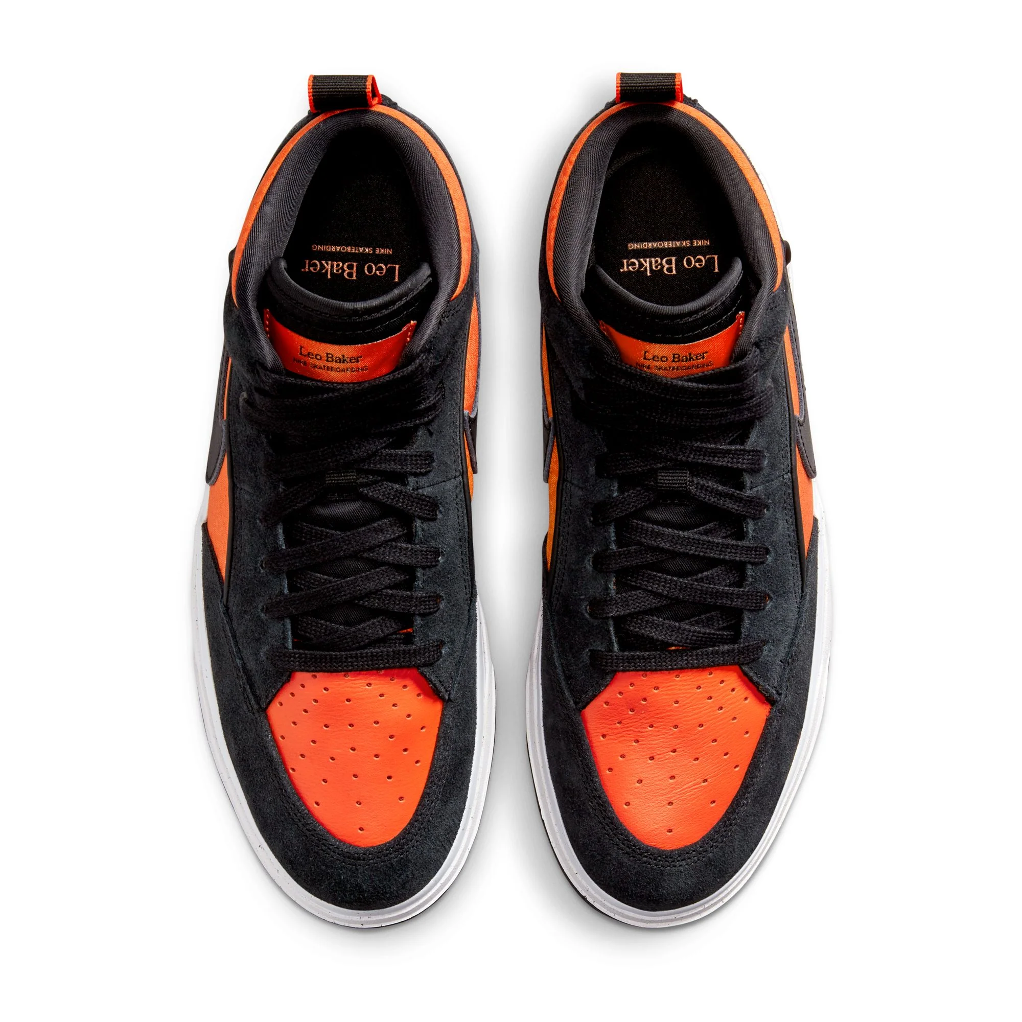 Nike SB Leo Baker React Shoes - Black/Black-Orange-Electro Orange - Image 4