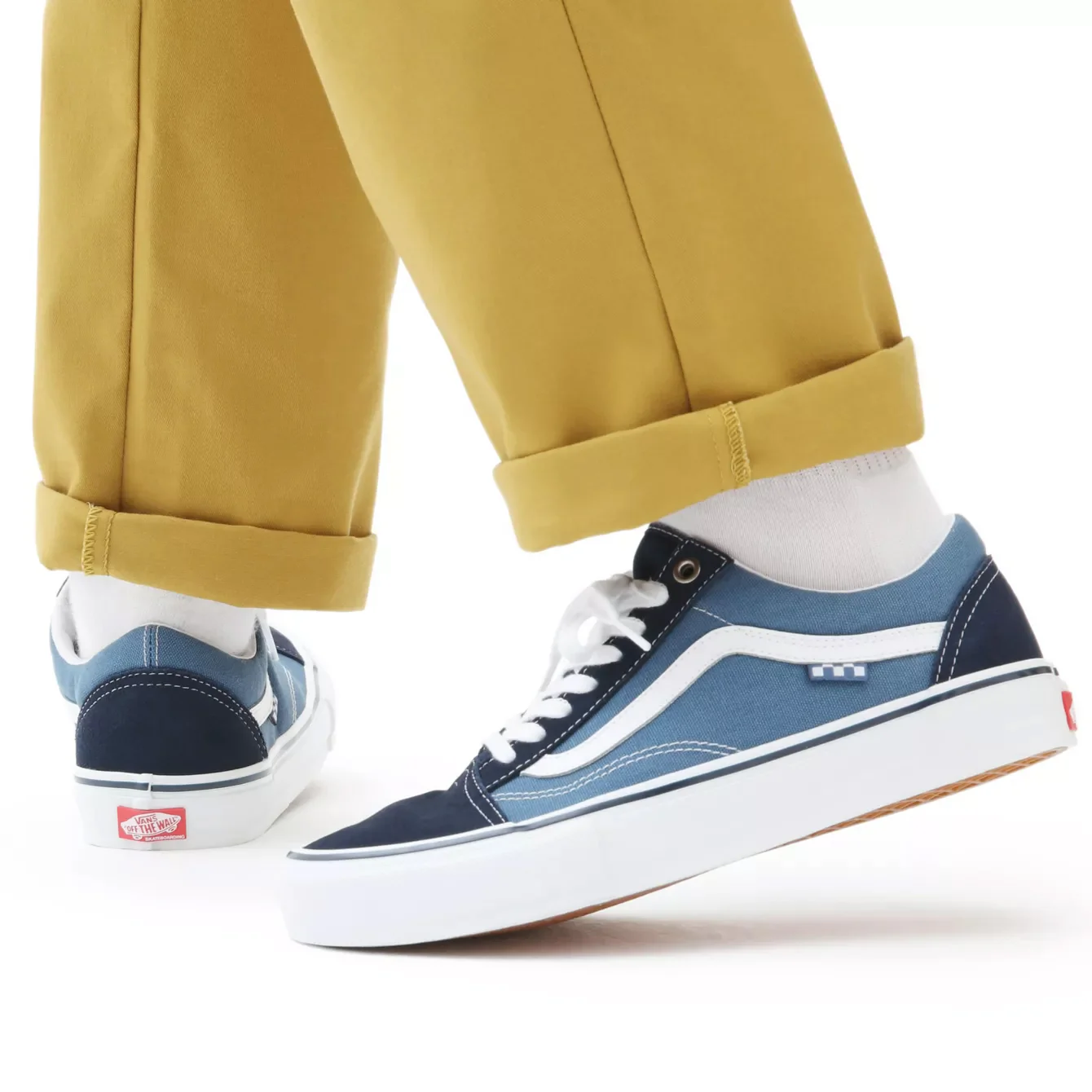 Vans Skate Old Skool Shoes - Navy/White - Image 10