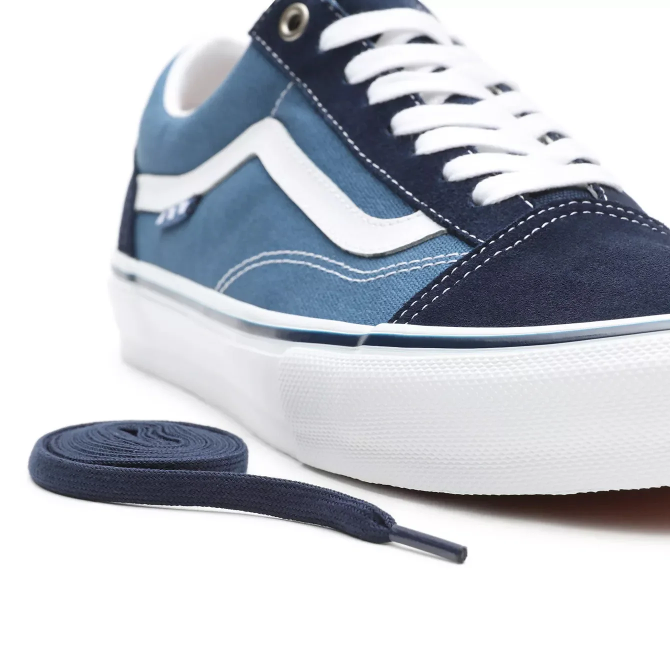 Vans Skate Old Skool Shoes - Navy/White - Image 7