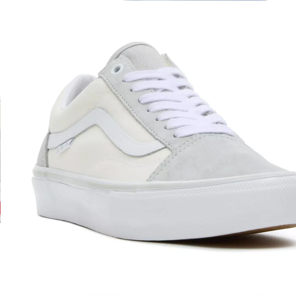 Vans Skate Old Skool Shoes - Light Grey/White - Image 5
