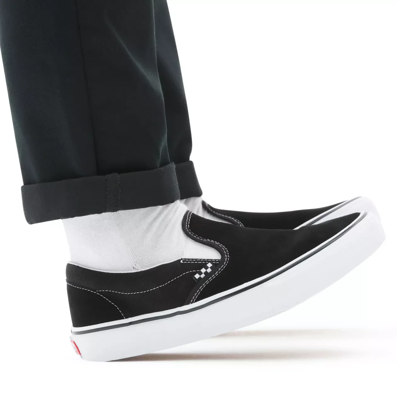 Vans Skate Slip On Shoes - Black/White - Image 9